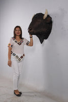 Buffalo American Bison Head Life Size Statue - LM Treasures 