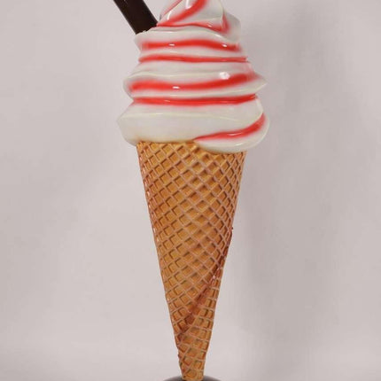 Soft Serve Strawberry Ice Cream Over Sized Statue - LM Treasures 