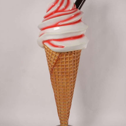 Soft Serve Strawberry Ice Cream Over Sized Statue - LM Treasures 