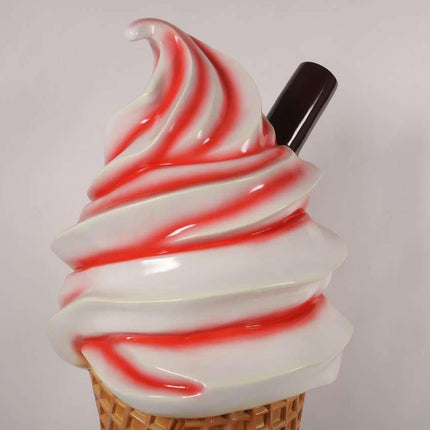 Soft Serve Strawberry Ice Cream Over Sized Statue - LM Treasures 