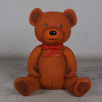 Brown Teddy Bear With Bow Over Sized Statue - LM Treasures 