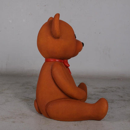 Brown Teddy Bear With Bow Over Sized Statue - LM Treasures 