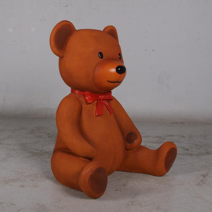 Brown Teddy Bear With Bow Over Sized Statue - LM Treasures 