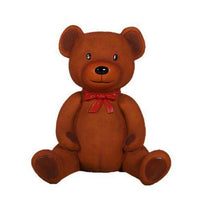 Brown Teddy Bear With Bow Over Sized Statue - LM Treasures 