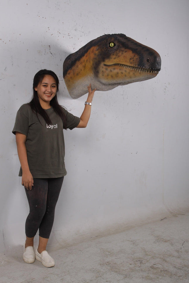 Theropod Dinosaur Head Life Size Statue - LM Treasures 