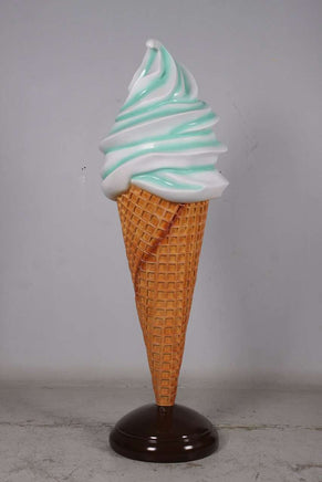 Large Plain Mint Green Soft Serve Ice Cream Statue - LM Treasures 