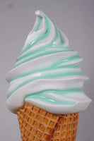 Large Plain Mint Green Soft Serve Ice Cream Statue - LM Treasures 