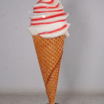 Large Plain Strawberry Soft Serve Ice Cream Statue - LM Treasures 