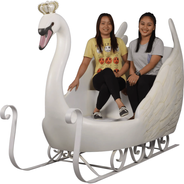 Large Swan Sleigh Statue LM Treasures - H