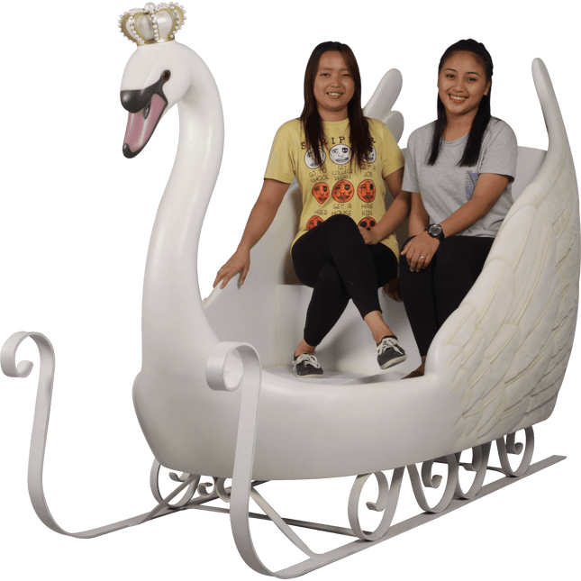 Large Swan Sleigh Statue - LM Treasures 