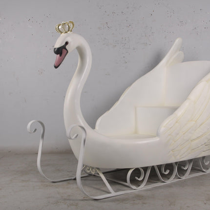 Large Swan Sleigh Statue - LM Treasures 