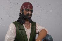 Pirate On Treasures Chest Life Size Statue - LM Treasures 