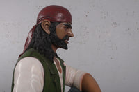 Pirate On Treasures Chest Life Size Statue - LM Treasures 