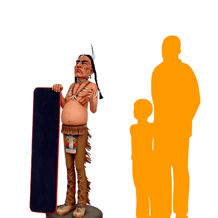 Indian With Menu Life Size Statue - LM Treasures 