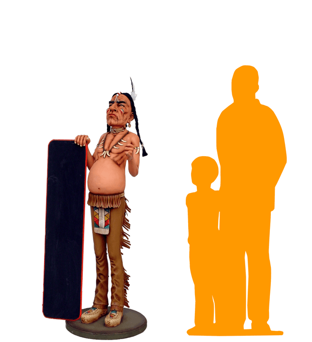 Indian With Menu Life Size Statue - LM Treasures 