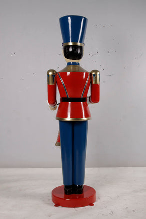 Red Toy Soldier Drummer Life Size Christmas Statue - LM Treasures 