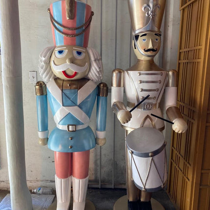 Gold Toy Soldier Drummer Life Size Christmas Statue - LM Treasures 