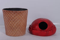 Strawberry Ice Cream Trash Can Over Sized Statue - LM Treasures Life Size Statues & Prop Rental