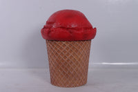 Strawberry Ice Cream Trash Can Over Sized Statue - LM Treasures 