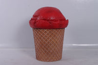 Strawberry Ice Cream Trash Can Over Sized Statue - LM Treasures Life Size Statues & Prop Rental