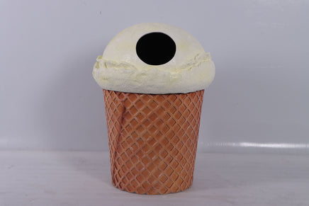 Vanilla Ice Cream Trash Can Over Sized Statue - LM Treasures Life Size Statues & Prop Rental