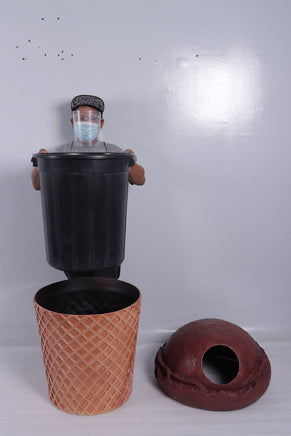 Chocolate Ice Cream Trash Can Over Sized Statue - LM Treasures 