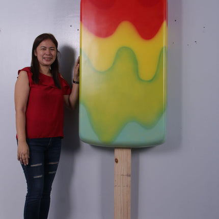 Large Hanging Rainbow Ice Cream Popsicle Over Sized Statue - LM Treasures 