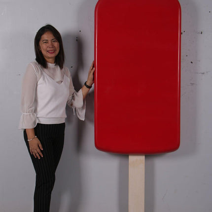 Large Hanging Strawberry Ice Cream Popsicle Over Sized Statue - LM Treasures 
