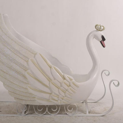 Small Swan Sleigh Statue - LM Treasures 