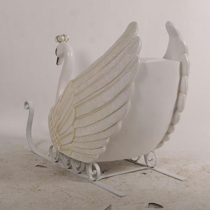 Small Swan Sleigh Statue - LM Treasures 