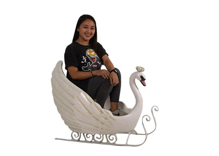 Small Swan Sleigh Statue - LM Treasures 