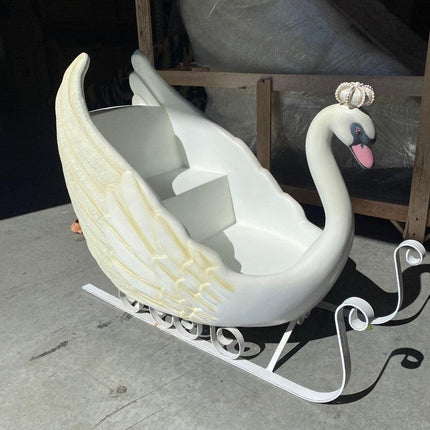 Small Swan Sleigh Statue - LM Treasures 
