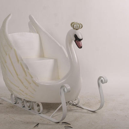 Small Swan Sleigh Statue - LM Treasures 