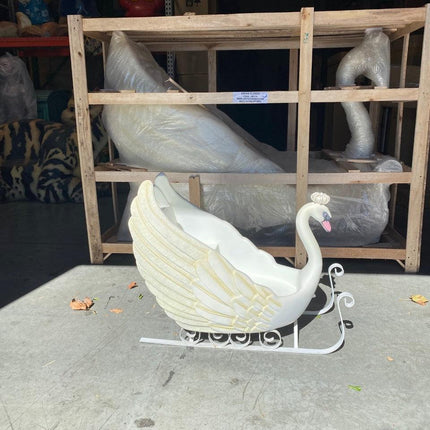 Small Swan Sleigh Statue - LM Treasures 