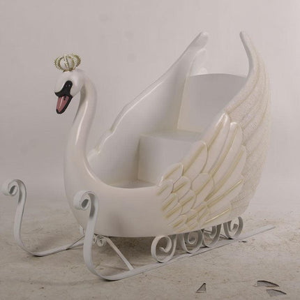 Small Swan Sleigh Statue - LM Treasures 
