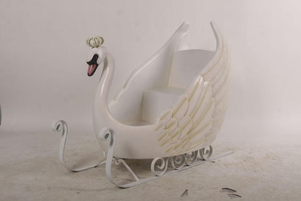 Small Swan Sleigh Statue - LM Treasures 