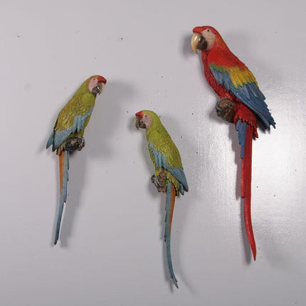 Scarlet Macaw Parrot Life Size Statue - LM Treasures 