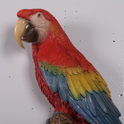Scarlet Macaw Parrot Life Size Statue - LM Treasures 