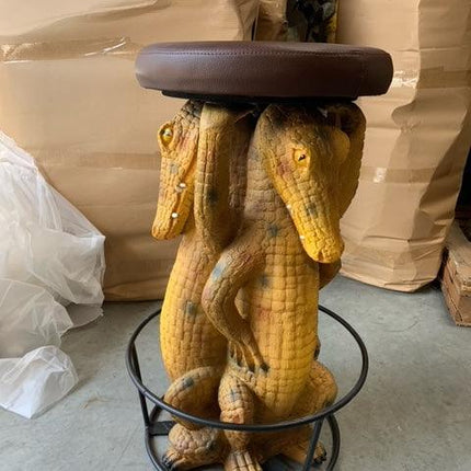 Crocodile Barstool Over Sized Statue - LM Treasures 