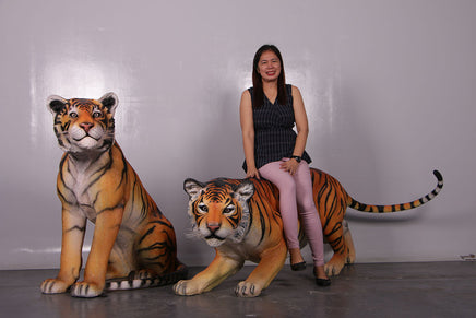 Sitting Sumatran Tiger Life Size Statue - LM Treasures 