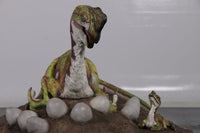 Oviraptor Dinosaur Nest Life Size Statue - LM Treasures 