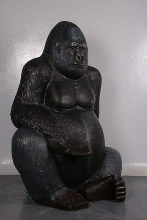 Large Silver Back Gorilla Sitting Life Size Statue - LM Treasures 