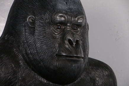 Large Silver Back Gorilla Sitting Life Size Statue - LM Treasures 