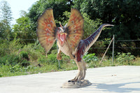 Dilophosaurus Dinosaur Gel Coat Life Size Statue - LM Treasures Life Size Statues & Prop Rental