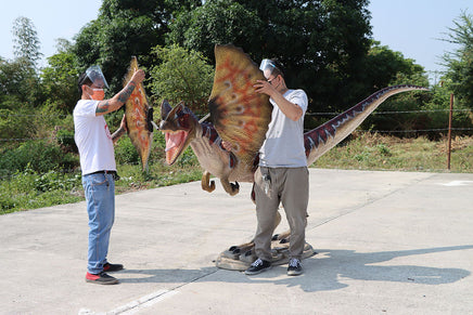 Dilophosaurus Dinosaur Gel Coat Life Size Statue - LM Treasures Life Size Statues & Prop Rental