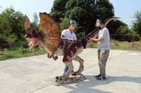 Dilophosaurus Dinosaur Gel Coat Life Size Statue - LM Treasures Life Size Statues & Prop Rental