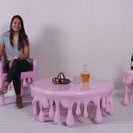 Pink Melting Chair Dripping Statue - LM Treasures 