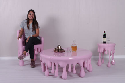 Pink Melting Side Table Dripping Statue - LM Treasures 