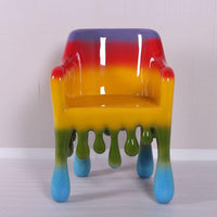 Rainbow Melting Chair Dripping Statue - LM Treasures 