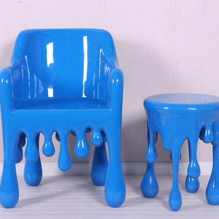 Blue Melting Chair Dripping Statue - LM Treasures 